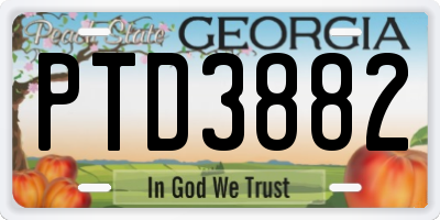 GA license plate PTD3882