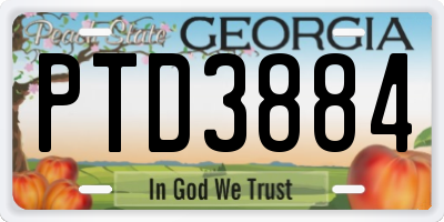 GA license plate PTD3884