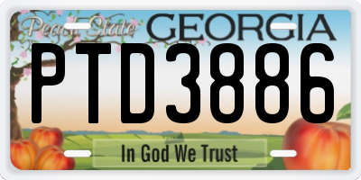 GA license plate PTD3886