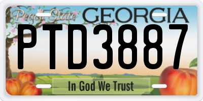 GA license plate PTD3887
