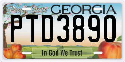 GA license plate PTD3890