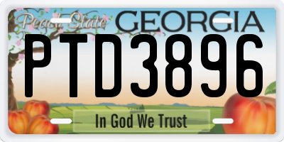 GA license plate PTD3896