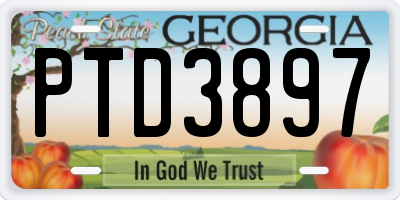 GA license plate PTD3897