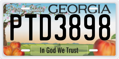 GA license plate PTD3898
