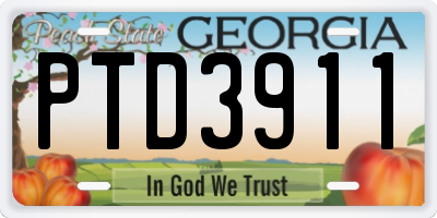 GA license plate PTD3911