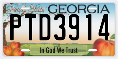 GA license plate PTD3914