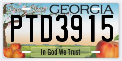 GA license plate PTD3915