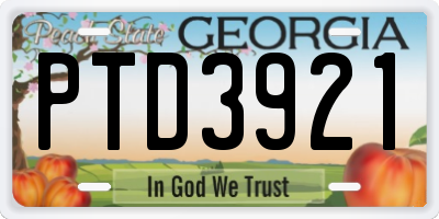 GA license plate PTD3921