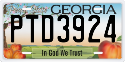 GA license plate PTD3924