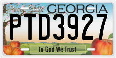 GA license plate PTD3927