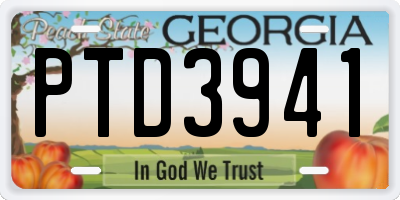 GA license plate PTD3941