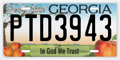 GA license plate PTD3943