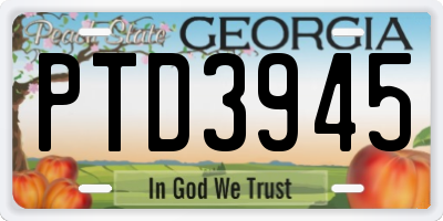 GA license plate PTD3945
