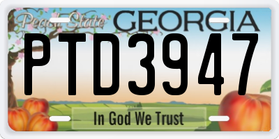GA license plate PTD3947