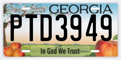 GA license plate PTD3949
