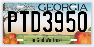 GA license plate PTD3950