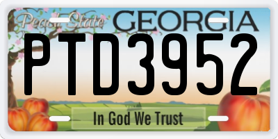GA license plate PTD3952