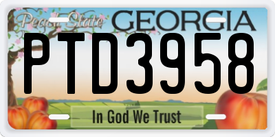 GA license plate PTD3958