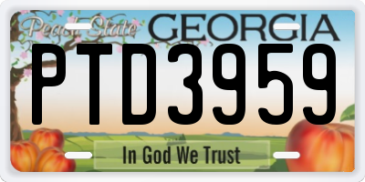GA license plate PTD3959