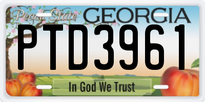 GA license plate PTD3961