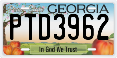 GA license plate PTD3962