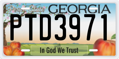 GA license plate PTD3971
