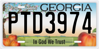 GA license plate PTD3974