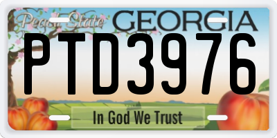 GA license plate PTD3976