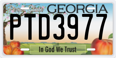 GA license plate PTD3977