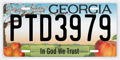 GA license plate PTD3979