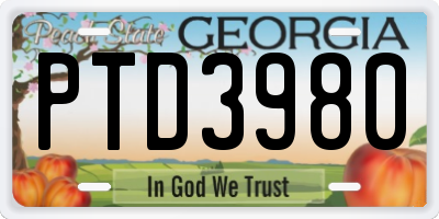GA license plate PTD3980