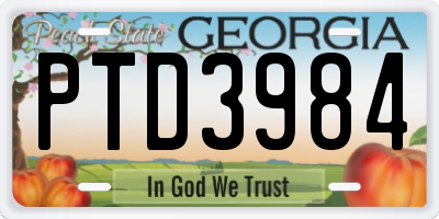 GA license plate PTD3984