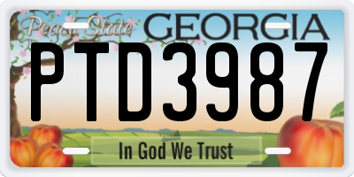 GA license plate PTD3987