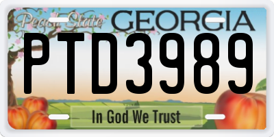 GA license plate PTD3989