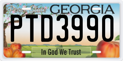 GA license plate PTD3990