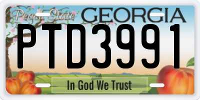 GA license plate PTD3991