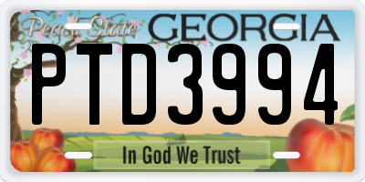 GA license plate PTD3994