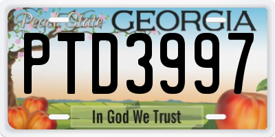 GA license plate PTD3997