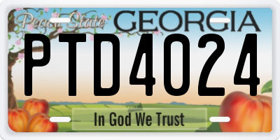 GA license plate PTD4024