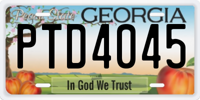 GA license plate PTD4045