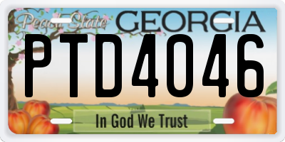 GA license plate PTD4046