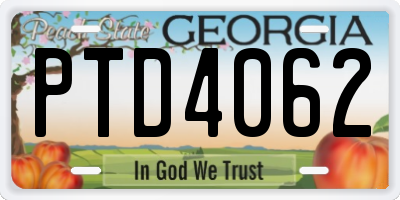GA license plate PTD4062