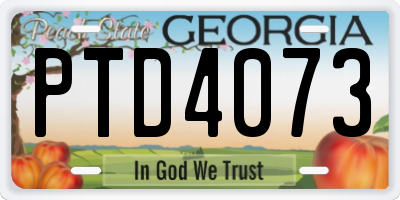 GA license plate PTD4073