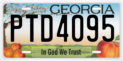 GA license plate PTD4095
