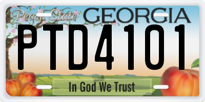 GA license plate PTD4101