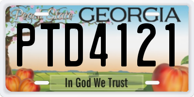 GA license plate PTD4121