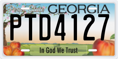 GA license plate PTD4127