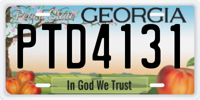 GA license plate PTD4131