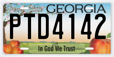 GA license plate PTD4142
