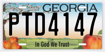 GA license plate PTD4147